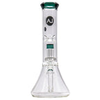 LA Pipes 11” Color Accented Showerhead Perc Beaker Bong