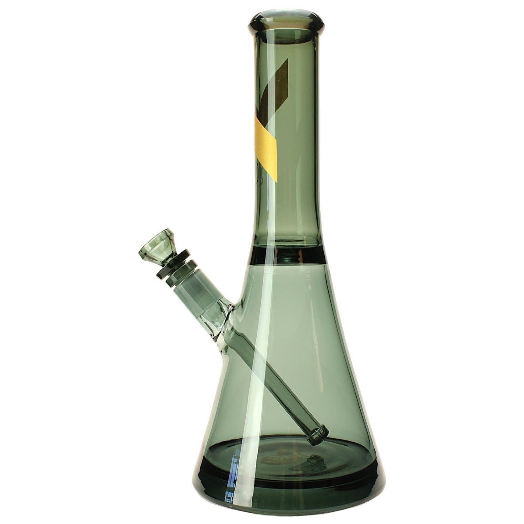 a glass beakle with a pipe sticking out of it