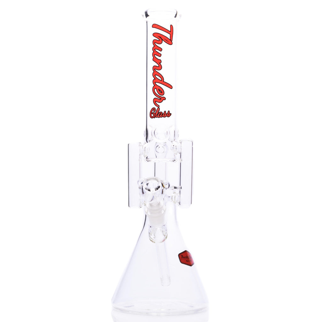 Thunder Glass Triple Arm Beaker Bong Front