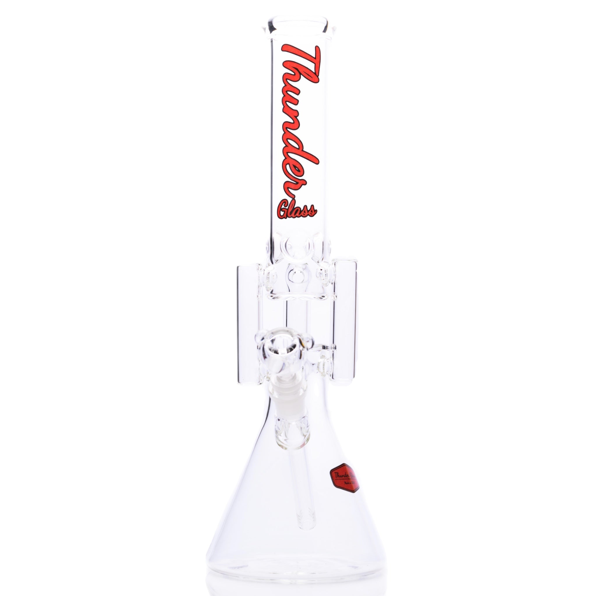 Thunder Glass Triple Arm Beaker Bong Front