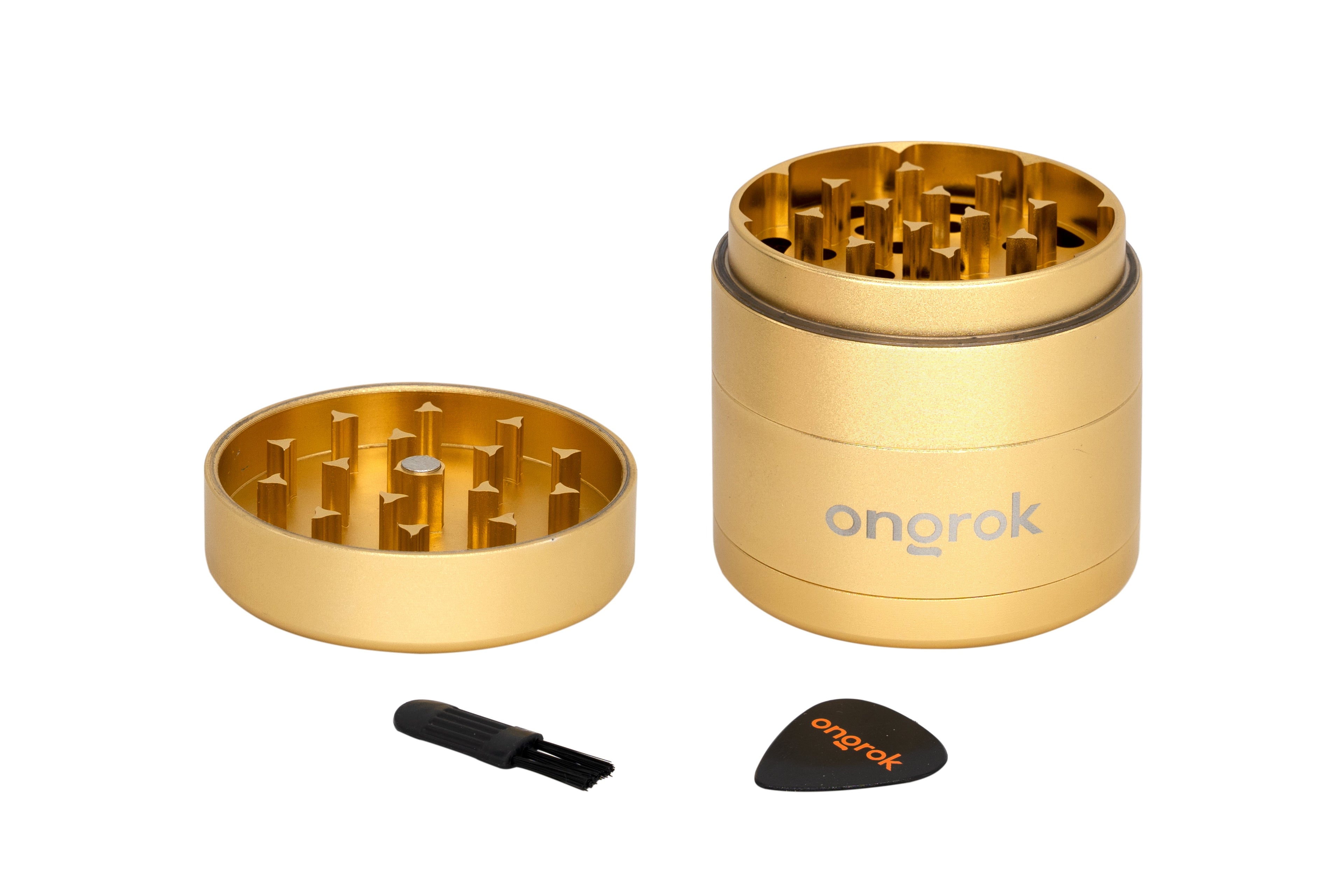 New Size! Mini 4 Piece EZ Grinder (55mm) ONGROK Gold