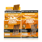 Pre-Rolled 4PK Mini Size Glass Tipped Hemp Cones | 12ct Display