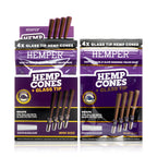 Pre-Rolled 4PK Mini Size Glass Tipped Hemp Cones | 12ct Display