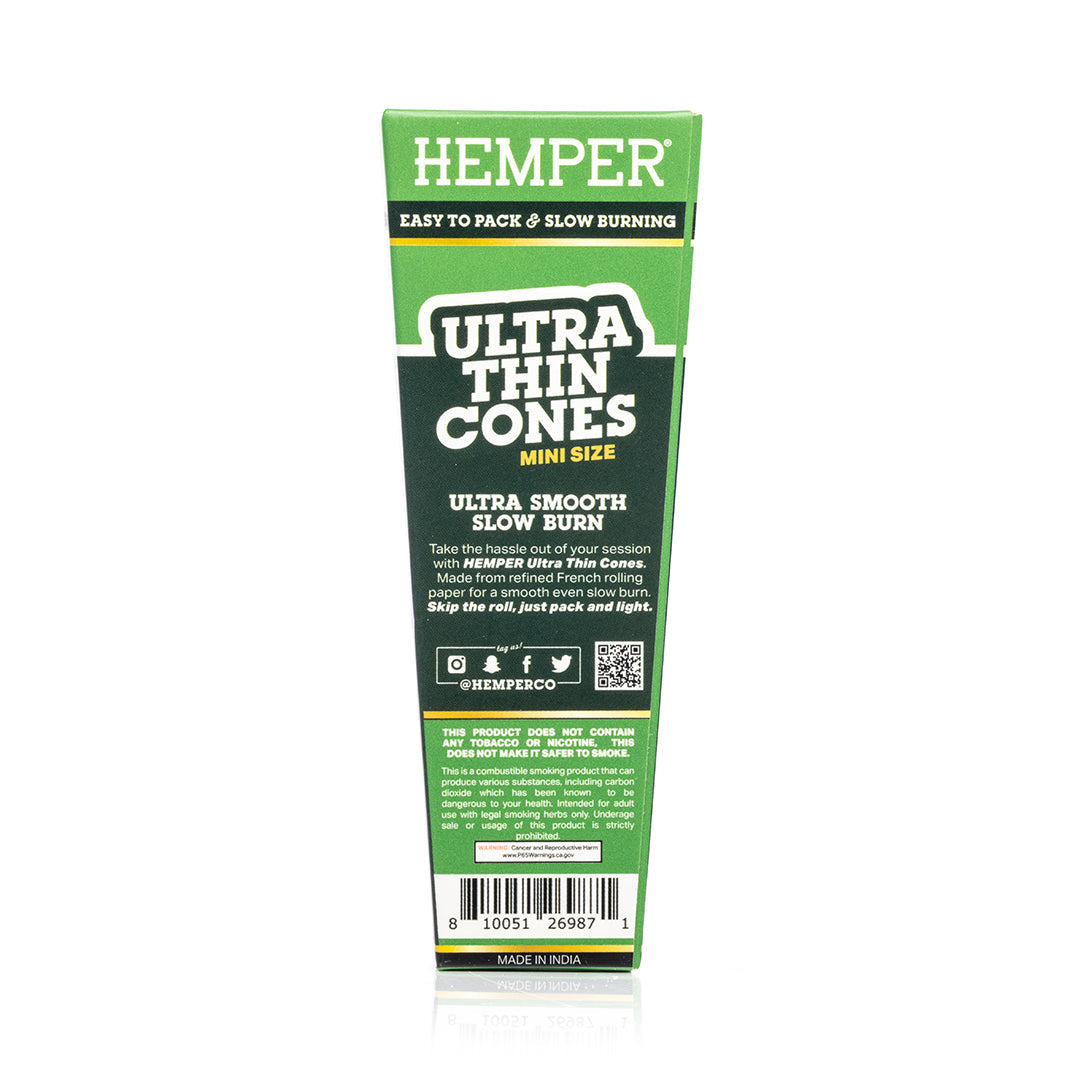 Ultra Thin Pre-Rolled Cones French White Paper - 10 Pack - Mini Size