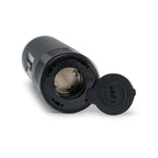 a small black object on a white background